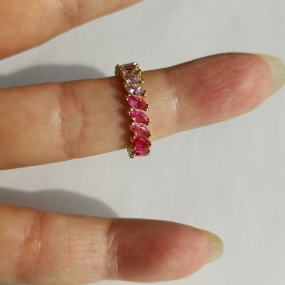 Spinel Eternity Band Ring in 14k Gold size 8 NEW - Picture 7 of 10